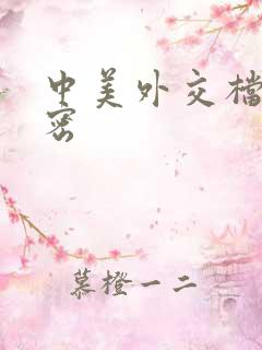 中美外交档案解密