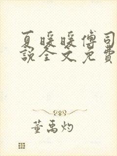 夏暖暖傅司寒小说全文免费阅读