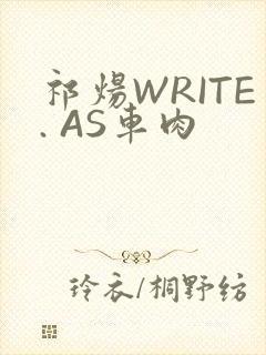 祁炀WRITE. AS车肉