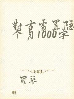 对方处置隐私一个月1000字