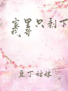 家里只剩下我和我哥