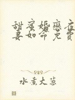 甜蜜婚恋夜少爱妻如命免费阅读