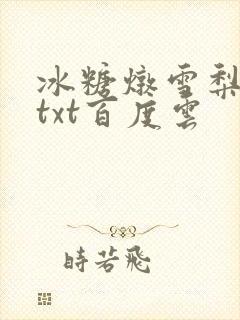 冰糖炖雪梨小说txt百度云