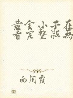 黄金小子在线观看完整版无删减高清