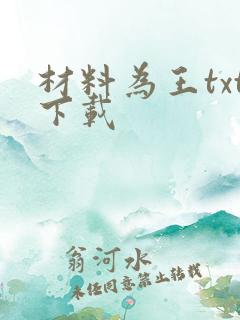 材料为王txt下载