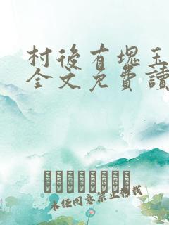 村后有块玉米地全文免费读