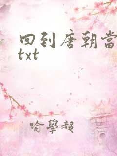 回到唐朝当皇帝txt