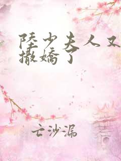 陆少夫人又双叒撒娇了