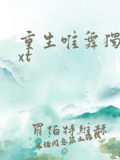 重生唯舞独尊txt