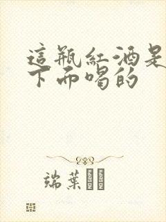 这瓶红酒是给你下面喝的