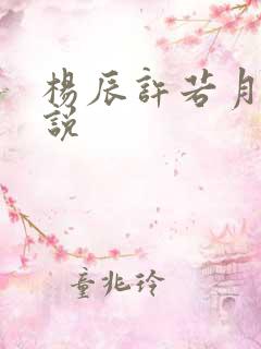 杨辰许若月的小说