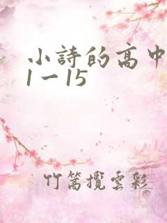 小诗的高中日记1一15