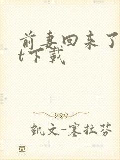 前妻回来了txt下载