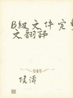B级文件完整中文翻译