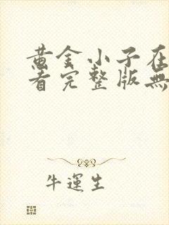 黄金小子在线观看完整版无删减高清