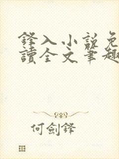 锋入小说免费阅读全文笔趣阁