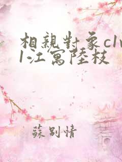 相亲对象c1v1江寓陆枝