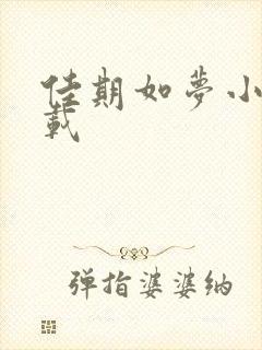 佳期如梦小说下载