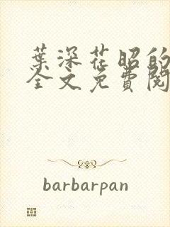 叶深花昭的小说全文免费阅读笔趣阁