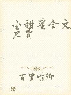 小甜蜜全文阅读免费