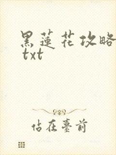 黑莲花攻略手册 txt
