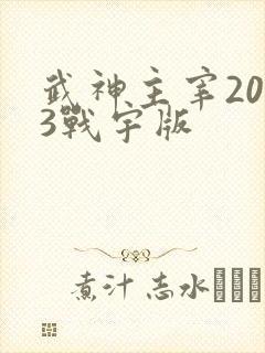 武神主宰2023战宇版