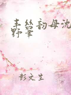 丰丝韵母沈蓉书野笔