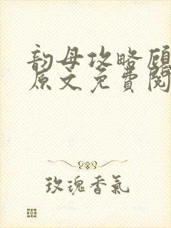 韵母攻略顾小暖原文免费阅读