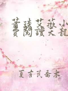 萧琰艾薇小说免费阅读天龙殿