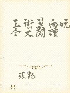 王术莫向晚小说全文阅读