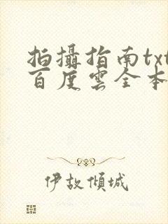 拍摄指南txt百度云全本