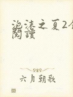 泡沫之夏2全文阅读
