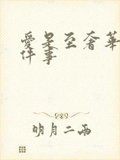 爱是至奢华的一件事