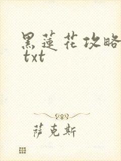 黑莲花攻略手册 txt