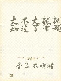 大不大试试不就知道了笔趣阁