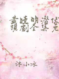 黄晓明潜伏者电视剧全集免费观看