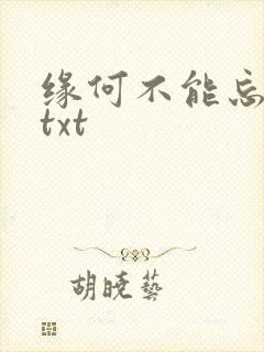 缘何不能忘记你txt