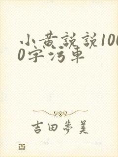 小黄说说1000字污车