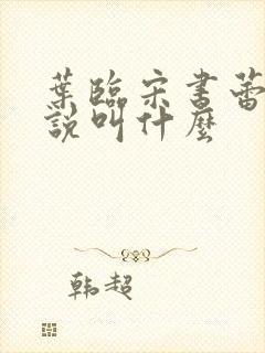 叶临宋书蕾的小说叫什么