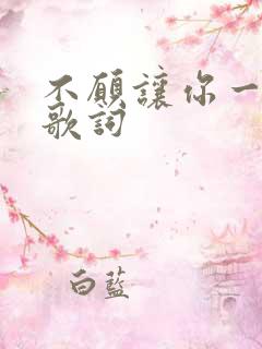 不愿让你一个人歌词