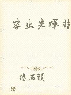 容止光辉非世人