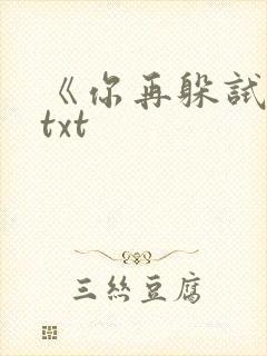 《你再躲试试》txt