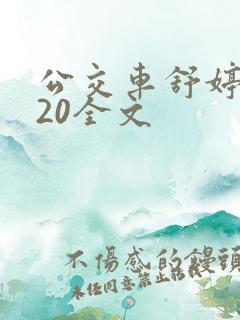 公交车舒婷1一20全文