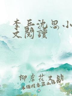 李兵沈思小说全文阅读