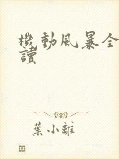 机动风暴全文阅读