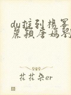 du推到杨幂赵丽颖唐嫣刘诗诗郑爽