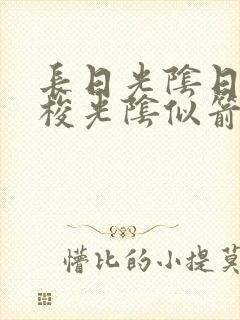 长日光阴日月如梭光阴似箭