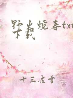 野火烧春txt下载