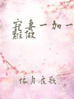 宠妻一加一老婆难做