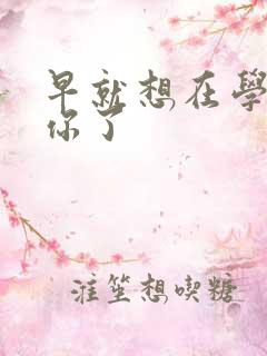 早就想在学校要你了